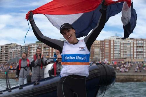 Marit Bouwmeester claims Laser Radial gold. © Ocean Images